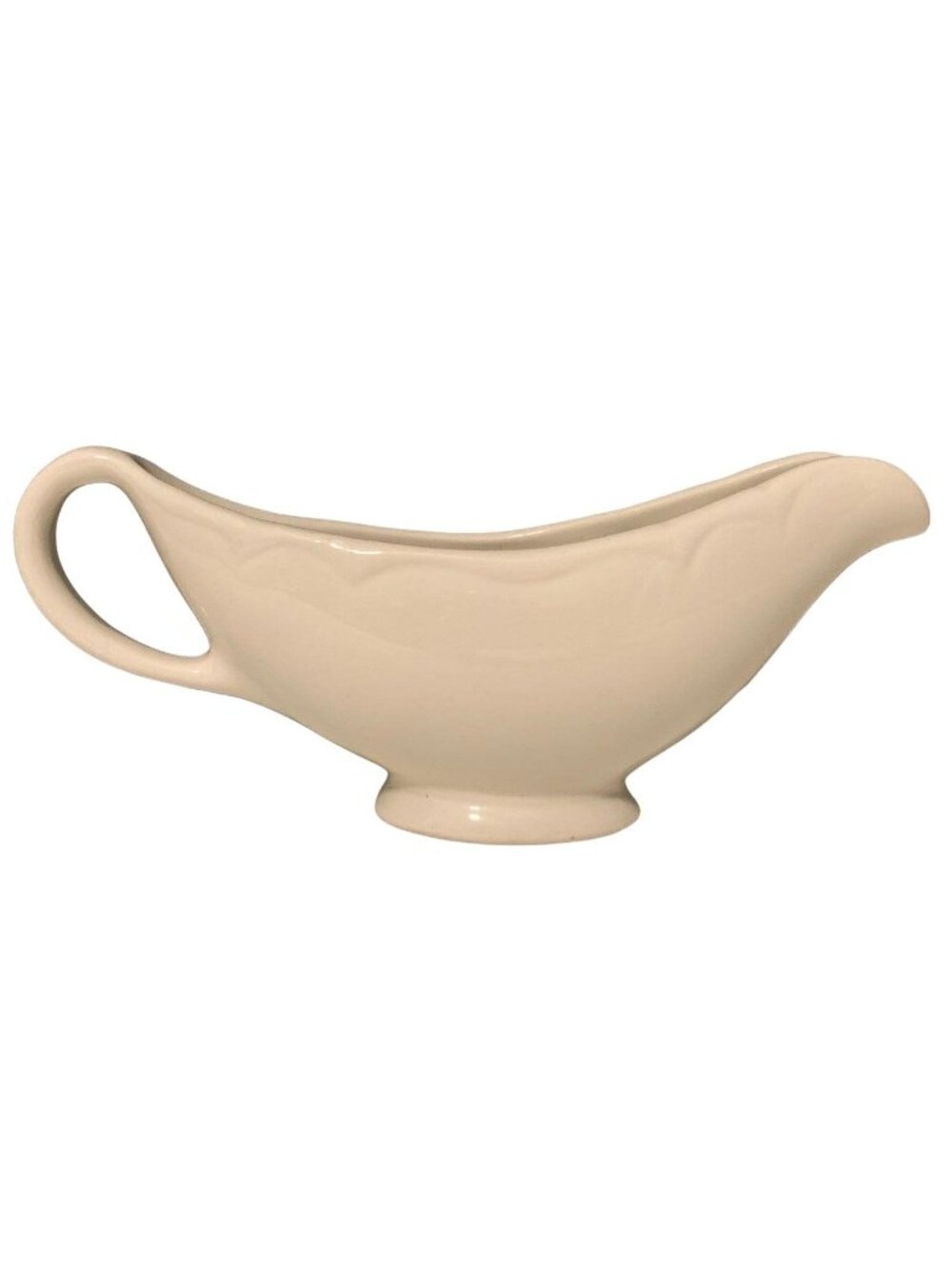 Vintage Homer Laughlin Gravy Sauce Boat Eggshell Embossed Serving Handle USA